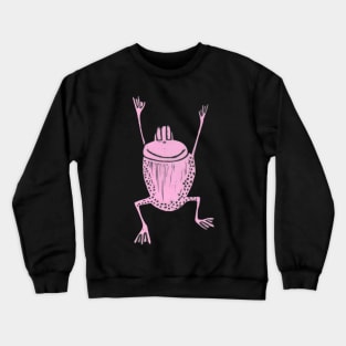 Frog! A Jumping Pink Frog! Crewneck Sweatshirt